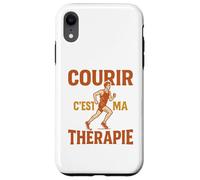 Courir C’est Ma Thérapie Running Jogging Marathon Humour Coque pour iPhone XR