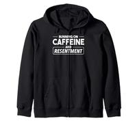 Courir de caféine et de ressentiment. Citation Sarcastique Sweat à Capuche