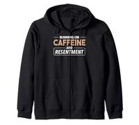 Courir de caféine et de ressentiment. Citation Sarcastique Sweat à Capuche