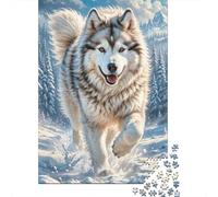 Courir du Loup Arctique Set Puzzle 1000 Pièces pour Hobbyistes, Carton Premium, Décoration Intérieure, Cadeau Anniversaire Parfait, Jeu Défi Difficile 38x26cm/1000pcs