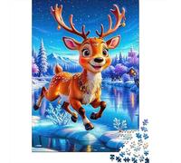 Courir Rennes Neige 1000 Pièces Puzzle pour Adultes Jeu Stimulant Divertissement Apaisant Entraîner La Mémoire du Cerveau Cadeaux pour Adultes 300pcs (40x28cm)