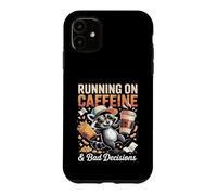 Courir sur la caféine et Les Mauvaises décisions Raton Laveur Coque pour iPhone 11