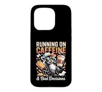 Courir sur la caféine et Les Mauvaises décisions Raton Laveur Coque pour iPhone 15 Pro