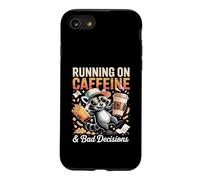 Courir sur la caféine et Les Mauvaises décisions Raton Laveur Coque pour iPhone SE (2020) / 7/8
