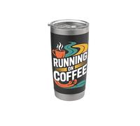 Courir sur le café Marathon Runner Amoureux de caféine Gobelet isotherme en acier inoxydable double paroi