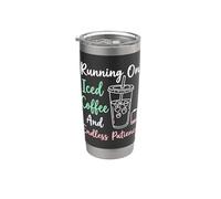 Courir sur un café glacé et une patience infinie barista Gobelet isotherme en acier inoxydable double paroi