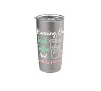 Courir sur un café glacé et une patience infinie barista Gobelet isotherme en acier inoxydable double paroi