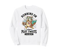 Courir sur Un Complot Twists Chouette de Lecture glacée Mignonne Sweatshirt