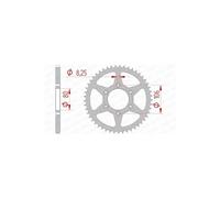 Afam Couronne acier standard 35204 – 49 dents – Pas 520 – Argenté