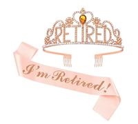 Couronne à la retraite - Diadème doré élégant - Bandeau de fête - Accessoire de fête de retraite - Ceinture décorative - Bijou festif pour femme - Décoration de tenue - Costume de luxe - Pièce de