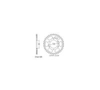 Couronne Acier compatible avec Kawasaki - 525 - 41 Dents - Similaire JTR1489 - Made in Germany
