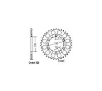 Couronne Acier Tt Honda - 520 - 40 Dents - Made In Germany