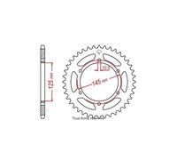 Couronne Acier Tt Yamaha - 520 - 45 Dents - Vendue Sous Blister #48 Dents
