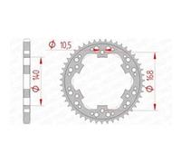 Afam Couronne arrière 92635 Acier standard 47 dents Argenté pas 525