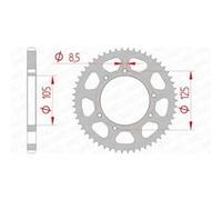 Couronne 62 dents acier standard pas 428 type 47200