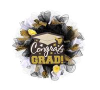 Couronne artificielle pour porte d'entrée, remise de diplôme avec panneau de félicitations pour porte d'entrée, taille de fête
