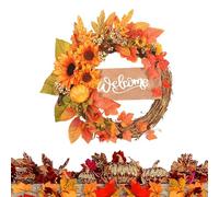 Couronne Automnale de Porte,Décor Érable et Action de Grâce,Couronne Fête Récolte | pour Propriétaires Décorateurs Porte Mur Fenêtre Mantel