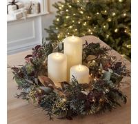 Couronne Automne-Hiver Pré-éclairée de 60 cm avec Bougie Truglow®
