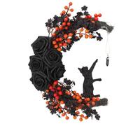 Couronne avec Chat Sombre Floral