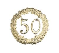 Couronne Avec Chiffres, 18cm Ø, Or "50