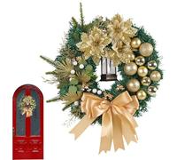 Couronne Avec Moño Artificial - Couronne De Navidad Iluminada, Decoración Coronas Navideña Avec Lumières, Navidad Iluminadas | Hogar Porche Puerta Principal Pared Chimenea Ventana Cocina Casa