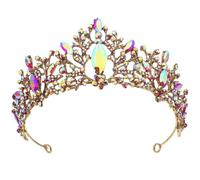 Couronne Baroque Colorée pour Mariée, Serrage-tête Léger en Alliage | Cristaux Incrustés, Tenue Facile, pour Chignon, Robes du Soir, Photos et Fêtes