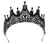 Couronne Baroque Vintage Noire en Métal pour Mariage et Fêtes | Style Moderne, Accessoire Polyvalent pour Mariée et Femmes, Port Confortable Lors D’un Anniversaire ’une Cérémonie