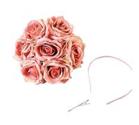 Couronne bibi pour femme avec fleur de rose et chapeau haut-de-forme