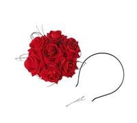 Couronne bibi pour femme avec fleur de rose et chapeau haut-de-forme