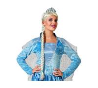 Couronne Bleu de Princesse avec Longue Tresse Blonde