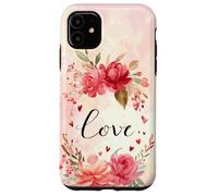 Couronne botanique Florale d'amour d'aquarelle de Valentine Coque pour iPhone 11