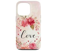 Couronne botanique Florale d'amour d'aquarelle de Valentine Coque pour iPhone 13 Pro