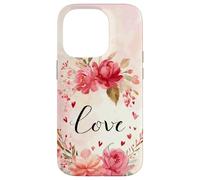 Couronne botanique Florale d'amour d'aquarelle de Valentine Coque pour iPhone 14 Pro