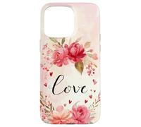 Couronne botanique Florale d'amour d'aquarelle de Valentine Coque pour iPhone 15 Pro Max