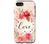 Couronne botanique Florale d'amour d'aquarelle de Valentine Coque pour iPhone SE (2020) / 7/8