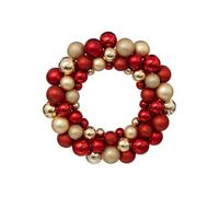 - Couronne boule de Noël - Diam 35 cm - Rouge et Or