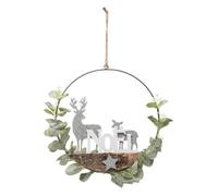 Couronne Branche Noël Argent D 28 cm - Atmosphera createur d'interieur