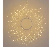 Couronne Branches Tilleul Métal Blanc ø45cm 160 Micro LED blanc chaud avec transformateur