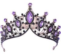 Couronne Couronne diadème Bandeaux de mode Couronn Couronne diadème baroque élégant for femmes, accessoires de cheveux for fête de mariage et filles(Purple Black)
