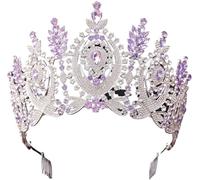 Couronne Couronne diadème Bandeaux de mode Couronn Couronne élégante for femmes, accessoires de cheveux for fête de mariage et filles(Silver Purple)
