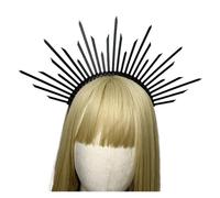 Couronne Couronne diadème Bandeaux de mode Couronn Couronne noire gothique Halo couronne bandeau déesse du soleil couronne bohème mariage Halloween accessoires plastique pointes coiffures Lolita diadè