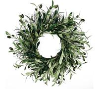 Couronne D’Olivier pour Porte D’entrée Couronne De Verdure De Ferme avec Feuilles D’Olivier Couronne pour L’intérieur Et L’extérieur, 45cm, 1SIZE