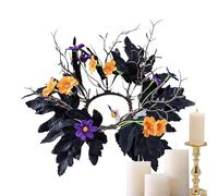 Couronne d'anneau de bougie - Anneau de bougie d'automne, couronne d'armoire de cuisine fausse vue anneau de bougie d'automne d'Halloween Bougeoir unique Bar Décoration de la maison de Thanksgiving