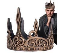 Couronne D'anniversaire - Royal | Couronnes Du Roi Médiéval Pour Hommes | Crystal Scintillant En Plein Casse-tête Rond | Accessoire De Costume Pour Le Bal, Le Mariage, L'Halloween, Cosplay Et
