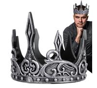 Couronne D'anniversaire - Royal | Couronnes Du Roi Médiéval Pour Hommes | Crystal Scintillant En Plein Casse-tête Rond | Accessoire De Costume Pour Le Bal, Le Mariage, L'Halloween, Cosplay Et