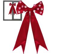 Couronne D'Arbre En Nœud - Grandes Décorations Romantiques pour la Saint-Valentin,Noeud Pour Cime de Sapin de Noël avec Pompon duveteux,Pour Parents Couples Salon Mur Porte Fenêtre Armoire Fête