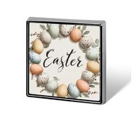 Couronne d'asters avec œufs de couleur pastel unisexe broches et épingles carrées légères pour vêtements, châle, chapeau