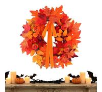 Couronne d'automne 50 cm de artificielle avec feuilles d'érable