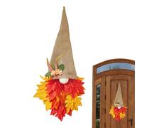 Couronne d'automne avec porte d'entrée | Couronne d'automne avec feuilles d'érable et style rustique pour Thanksgiving - Décoration d'Halloween colorée pour intérieur extérieur, salon, jardin, patio