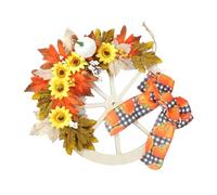 Couronne d'automne avec Roue Thanksgiving Pumpkins Artificiels Feuille De Fleur pour Porte D'entrée Extérieure Et Décorations De Porche Intérieure